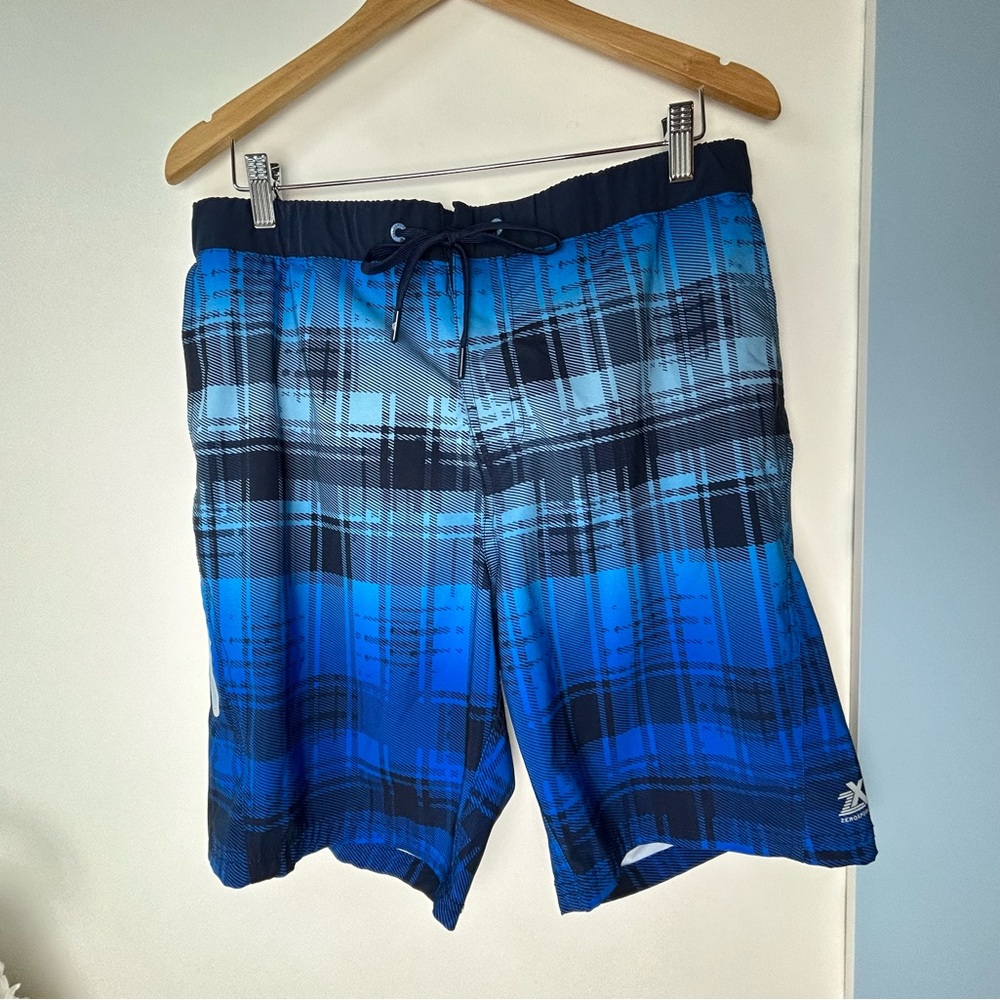 ZeroxPosur Blue Board Shorts Men's Large Beach Swim Vacation Fun
